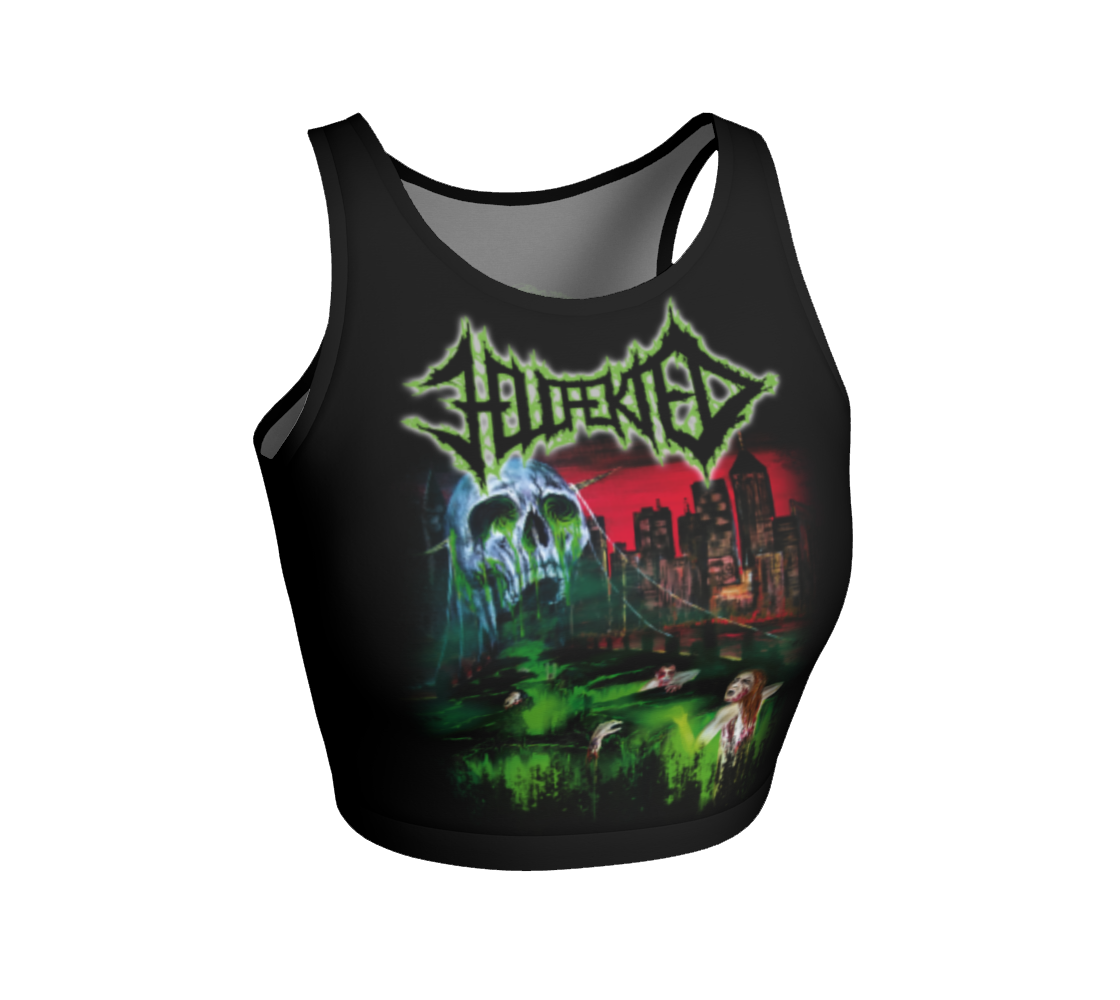 Hellfekted Woe to the Kingdom of Blood official fitted crop top by Metal Mistress