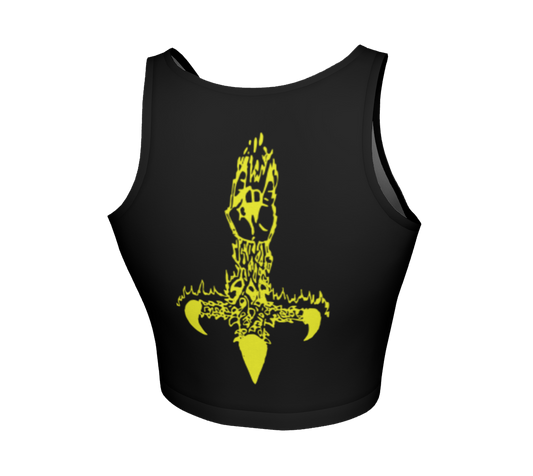 Bathory Yellow Goat fitted crop top by Metal Mistress