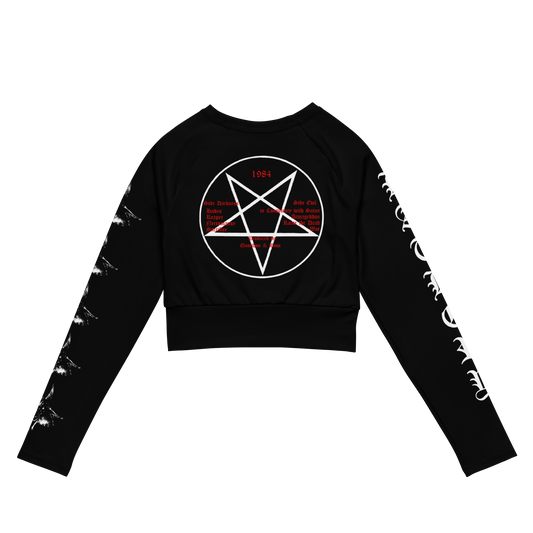 Bathory black metal long sleeve crop top