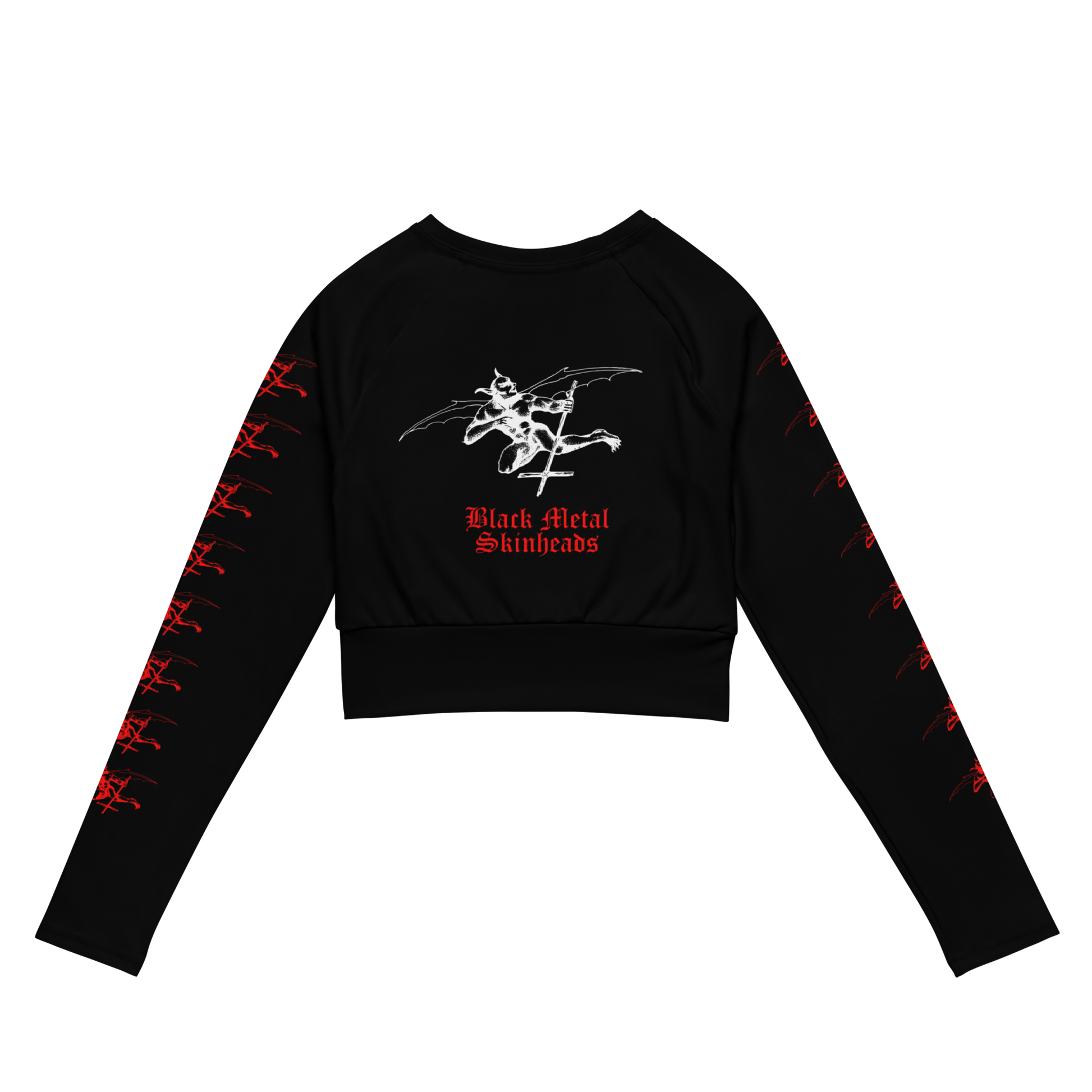 Blasphemy Blood Upon the Altar Official Long Sleeve Crop Top by Metal Mistress