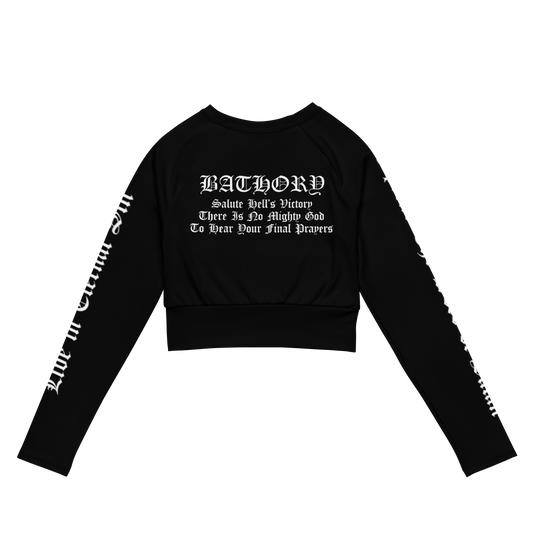 Bathory Yellow Goat Long Sleeve Crop Top by Metal Mistress