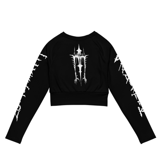 Sadistik Exekution Forever We Die (White) Official long sleeve crop top by Metal Mistress