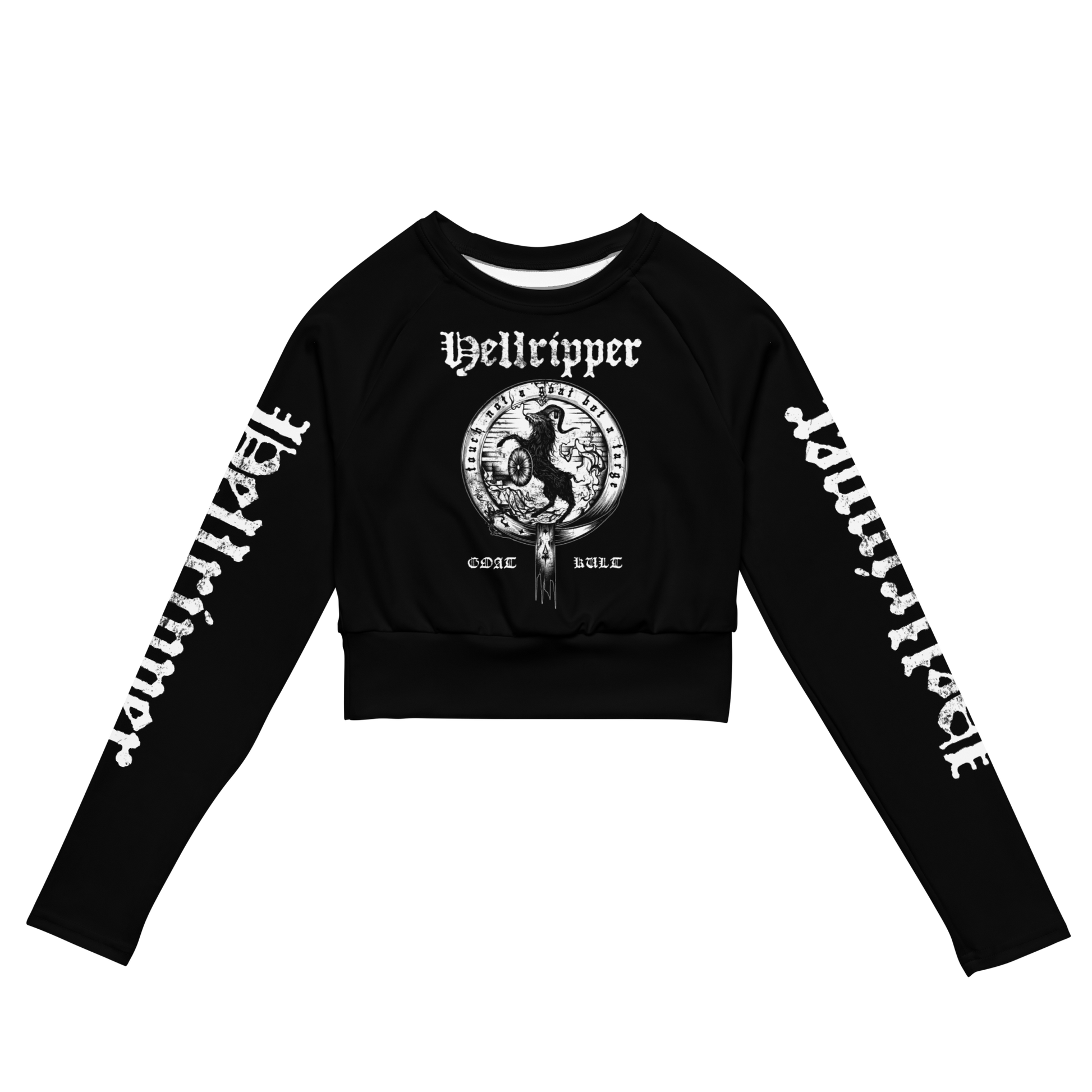 Hellripper Clan Crest Official long sleeve crop top by Metal Mistress