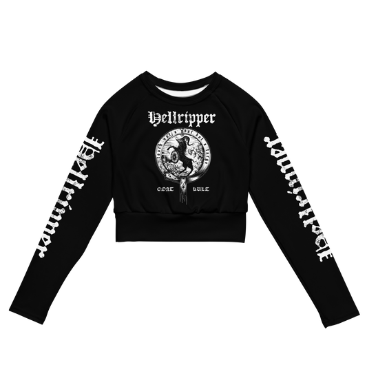 Hellripper Clan Crest Official long sleeve crop top by Metal Mistress