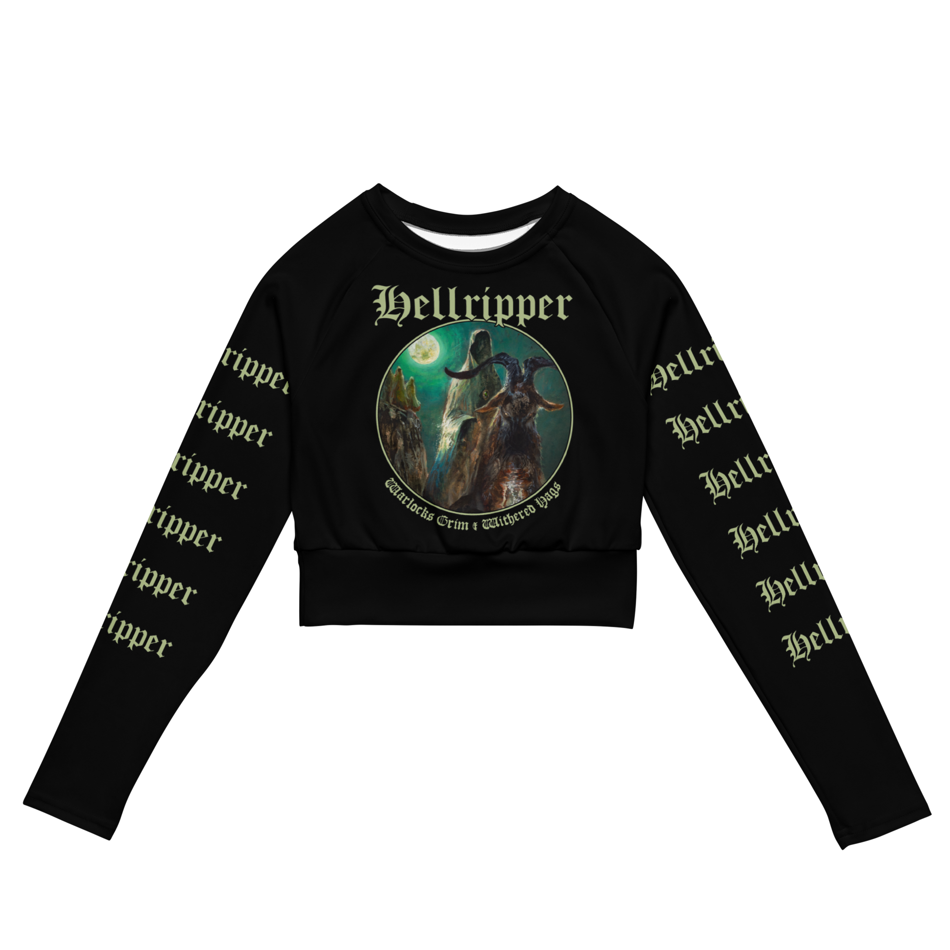 Hellripper - Warlocks Grim & Withered Hags Official long sleeve crop top by Metal Mistress