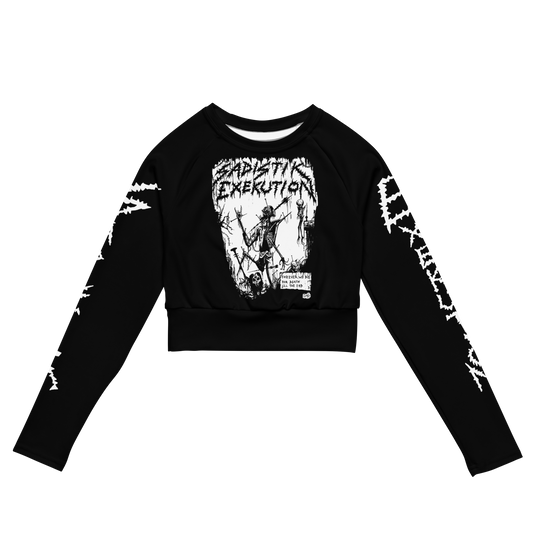 Sadistik Exekution Forever We Die (White) Official long sleeve crop top by Metal Mistress