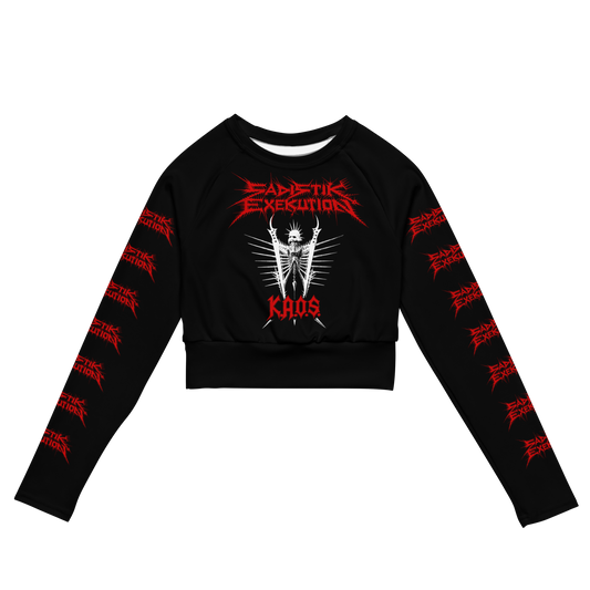 Sadistik Exekution K.A.O.S (Red) Official long sleeve crop top by Metal Mistress