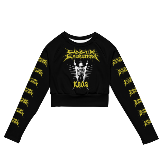 Sadistik Exekution K.A.O.S (Yellow) Official long sleeve crop top by Metal Mistress