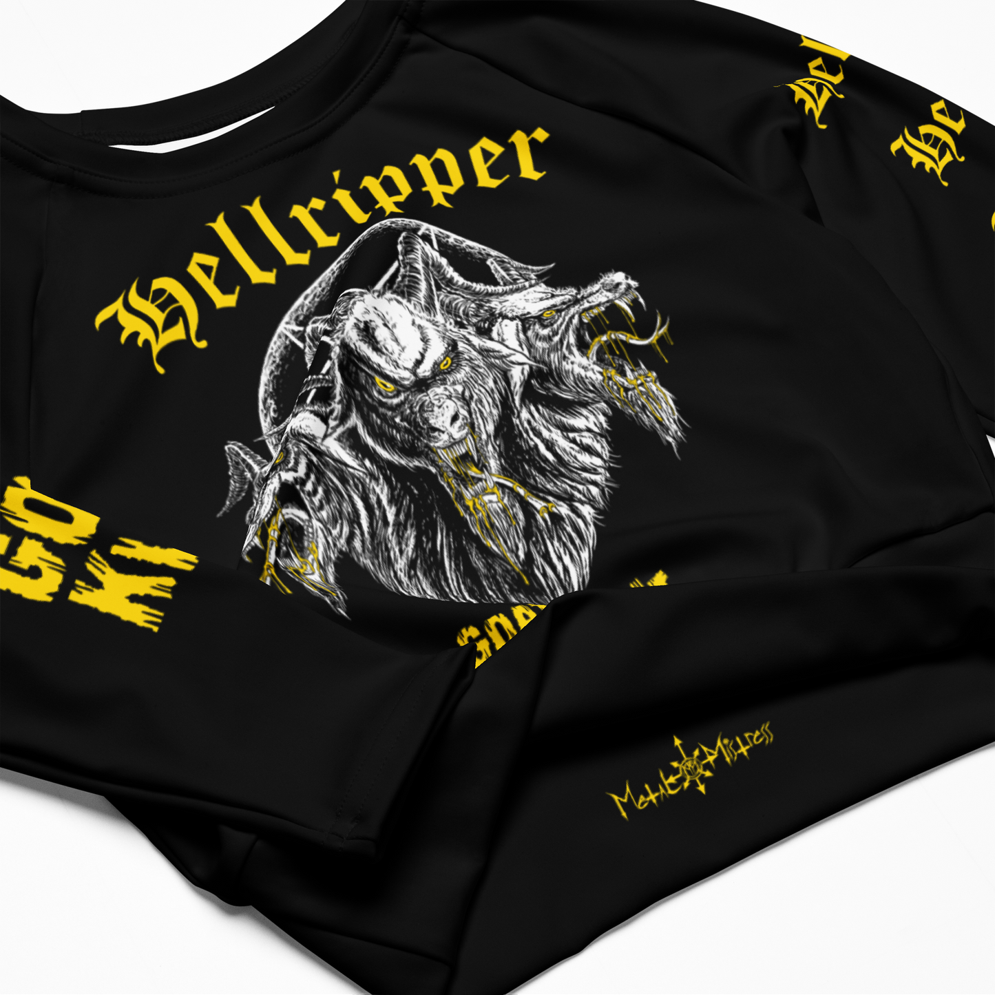 Hellripper - Goat Kvlt Official Long Sleeve Crop Top by Metal Mistress