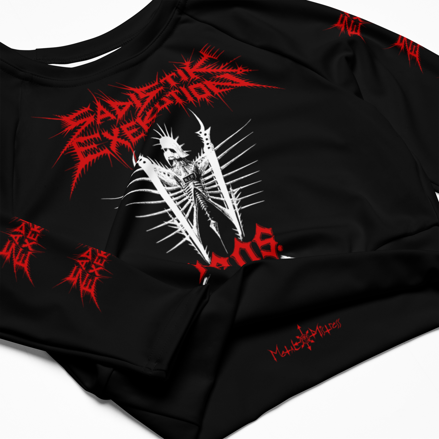 Sadistik Exekution K.A.O.S (Red) Official long sleeve crop top by Metal Mistress