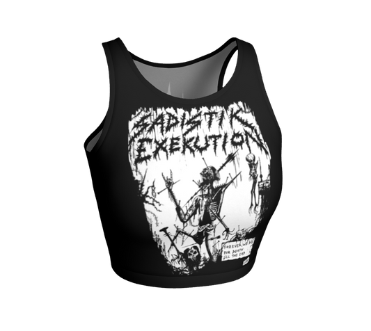 Sadistik Exekution Forever We Die (White) Official Fitted Crop Top by Metal Mistress