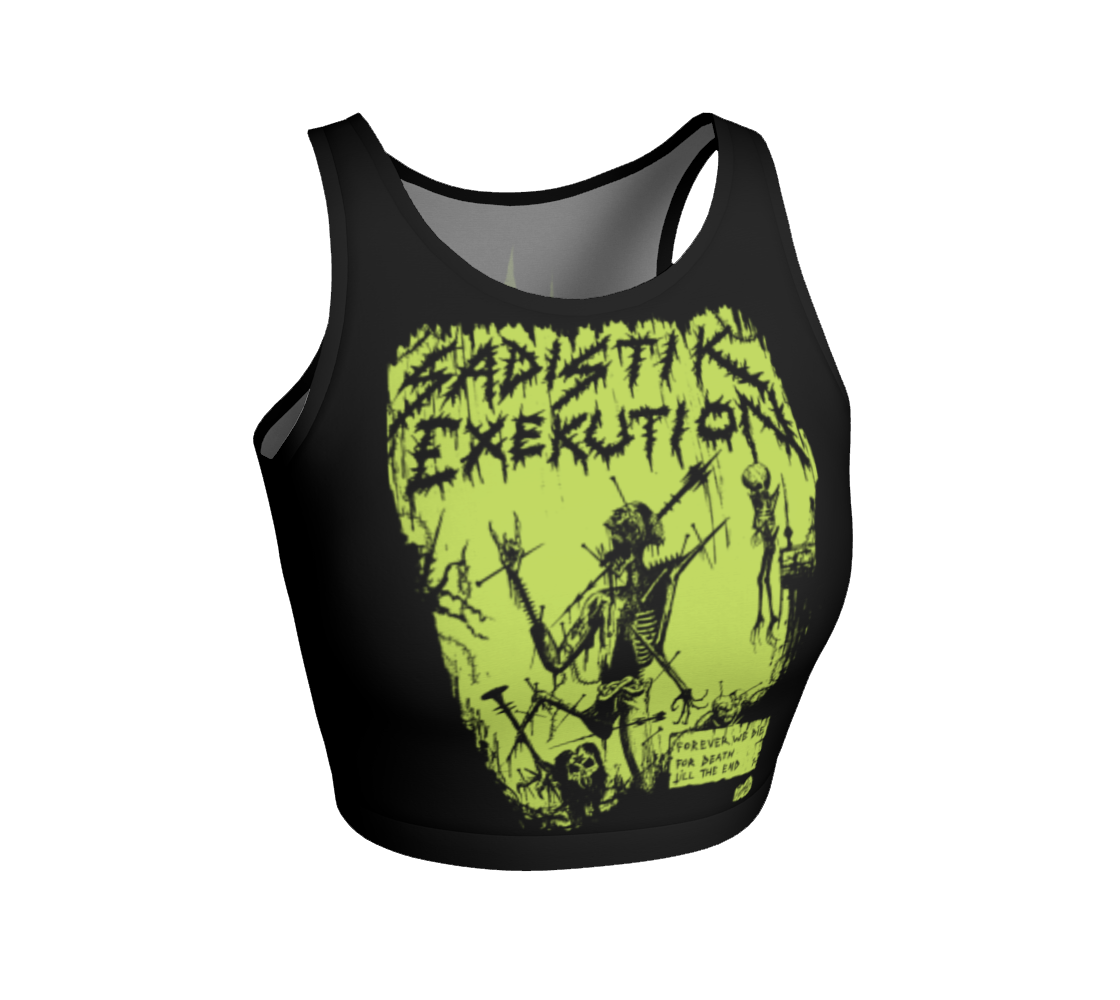 Sadistik Exekution Forever We Die (Yellow) Official Fitted Crop Top by Metal Mistress