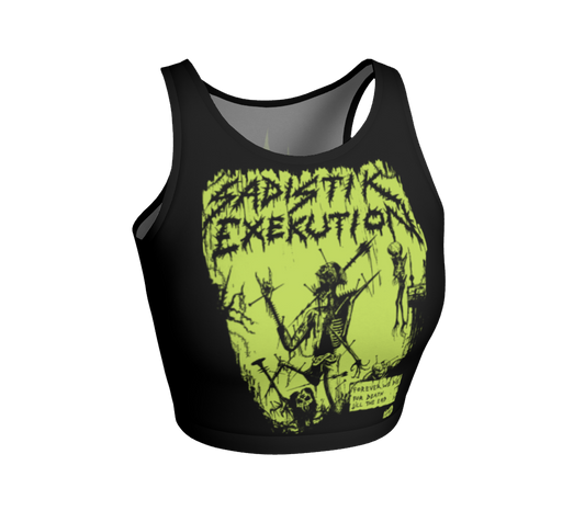 Sadistik Exekution Forever We Die (Yellow) Official Fitted Crop Top by Metal Mistress