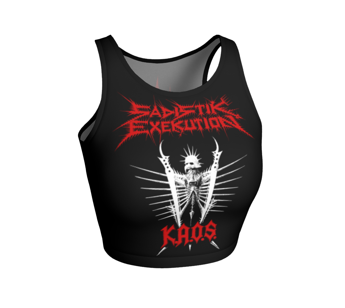 Sadistik Exekution K.A.O.S Official Crop Top (Red) by Metal Mistress