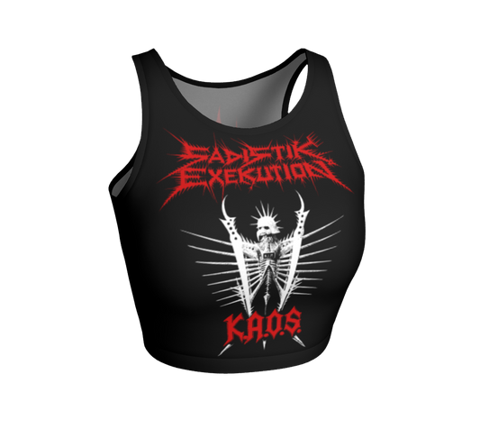 Sadistik Exekution K.A.O.S Official Crop Top (Red) by Metal Mistress