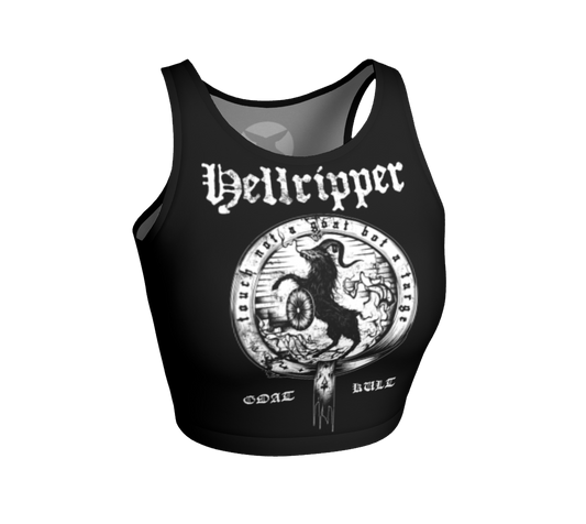 Hellripper - Clan Crest Fitted Crop Top Black by Metal Mistress